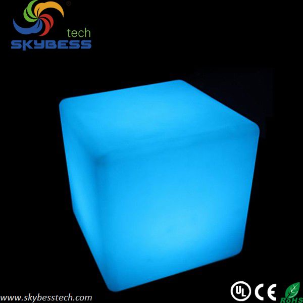 D43CM Remote control waterproof IP54 outdoor use RGB LED cube stoolD43CM Remote control waterproof IP54 outdoor use RGB LED cube stool