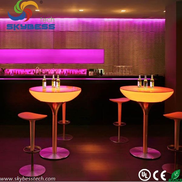 80*80*110CM Rechargeable Flash LED Cocktail Table LED Bar Table