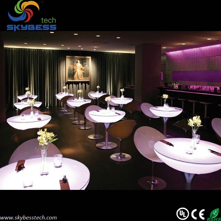 80*80*95CM polypropylene furniture table / LED Wine Table/Glowing bar table