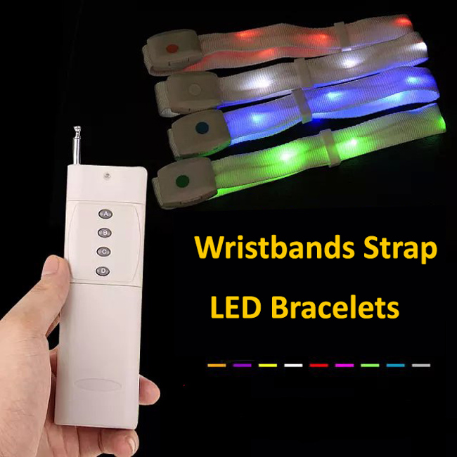 Flashing Led Bracelet Remote Control illuminated Nylon Bangles BraceletsFlashing Led Bracelet Remote Control illuminated Nylon Bangles Bracelets