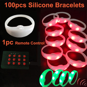 Flashing Led Bracelet Remote Control illuminated Nylon Bangles Bracelets