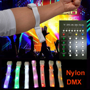 Led Silicone TPU Nylon Bracelets With 24Keys Radius 200 Meters 433.92MHz Remote Control Wristbands For Kids and Adults